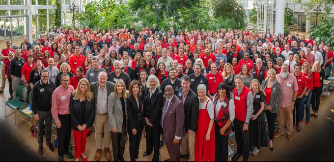 PSO staff and faculty pose for a group photo during the recent appreciation event at the State Botanical Garden of Georgia.