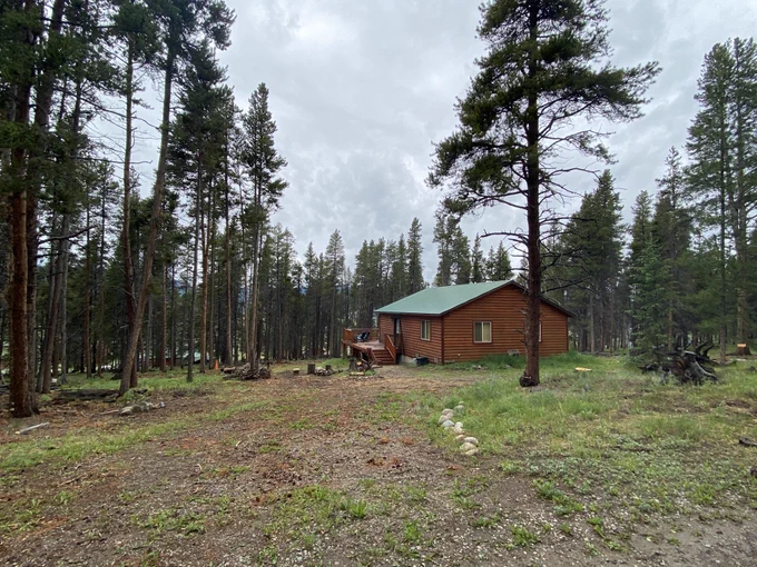 cabin in the wildland-urban interface that has had fuels reduction treatment.