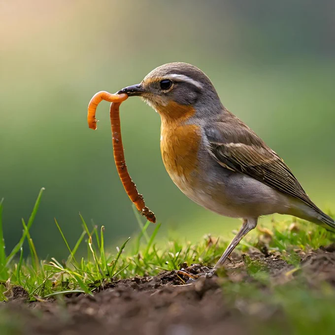 early bird catching a worm