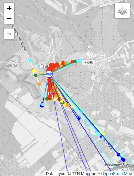 LoRaWAN Abdeckung mit Antenne auf Antennenmast