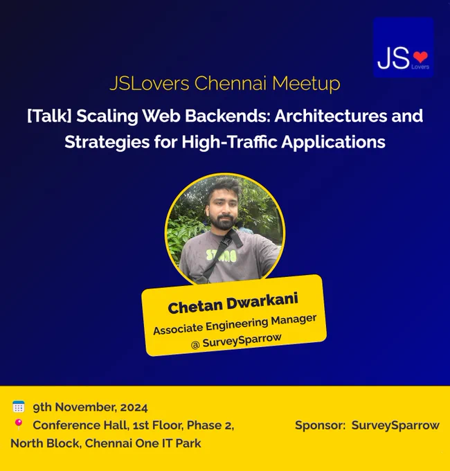 JSLovers Chennai Meetup speaker announcement