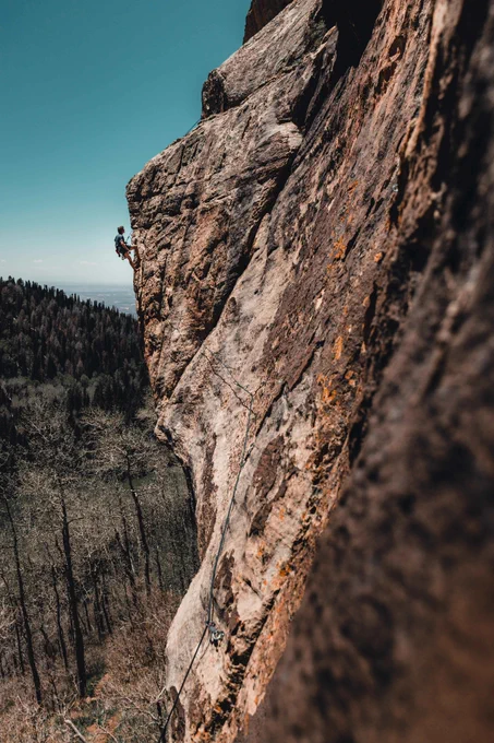 climbing a mountain