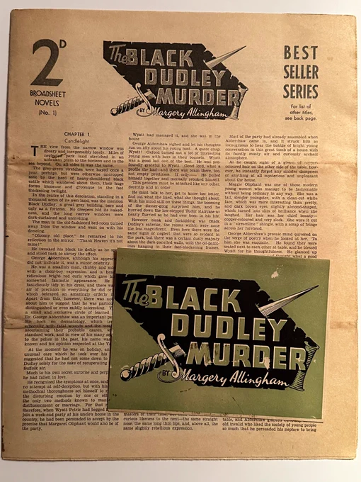 Black Dudley Murder - Broadsheet novels number 1 with original cover