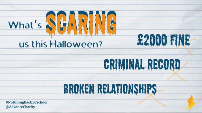 What's scaring us this Halloween?
X £2000 fine
X criminal record 
x broken relationships