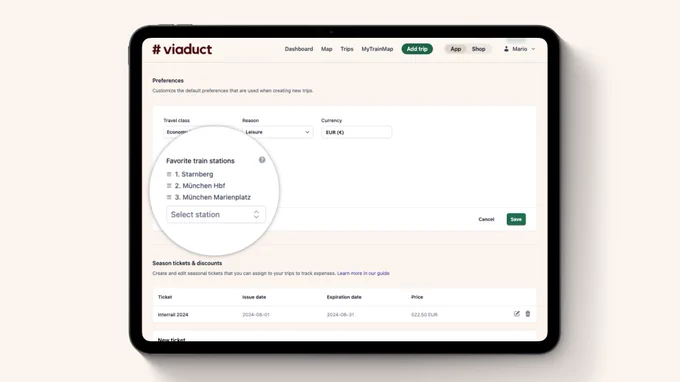 New viaduct feature "favorite stations" allows you to save and rank up to 5 favorite stations in your settings.