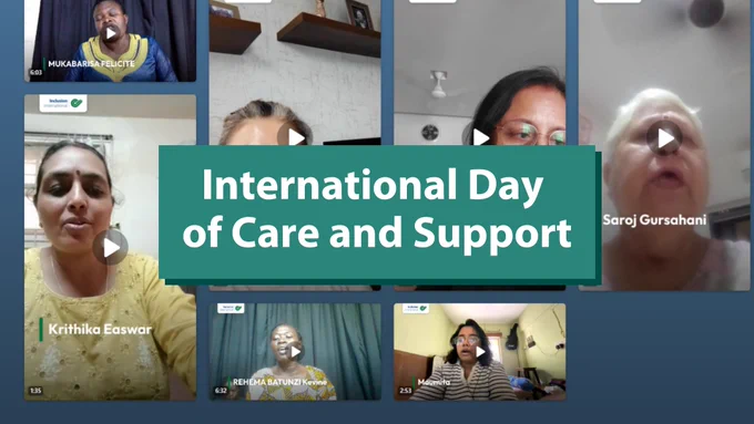 A gallery of videos with the title "International Day of Care and Support"