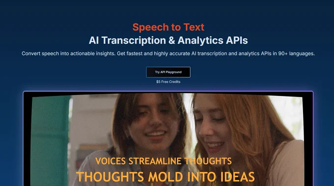 Tunk.ai is revolutionizing voice and language processing with a comprehensive suite of features and innovative developments. With support for over 90 languages, including regional Indian languages, Tunk.ai’s APIs deliver exceptional accuracy and processing speed for both audio/video inputs. 

Our advanced tools such as speaker diarization, forced alignment, and automated summarization provide thorough transcription and analysis. The built-in translation capabilities enable seamless communication across global markets, making Tunk.ai an ideal solution for diverse applications.

The API Playground offers an interactive environment for hands-on experimentation, allowing users to easily explore the API’s features and flexibility. With accessible and affordable pricing, Tunk.ai ensures high-quality performance without compromising on budget, empowering users to incorporate AI-driven insights into their workflows effectively.

Future Plans:
Audio to LLM 
Real-time transcription
VoiceAI Agent
