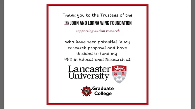 Small image to thank the Trustees of the John and Lorna Wing Foundation for their support of my PhD through the provision of a grant.