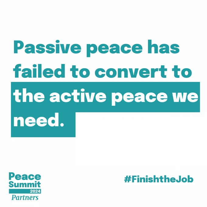 Passive peace has failed to convert to the active peace we need.