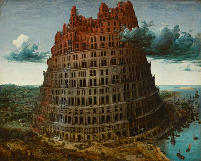 Pieter Bruegel I, De toren van Babel, ca. 1568, collectie Museum Boijmans Van Beuningen, Rotterdam