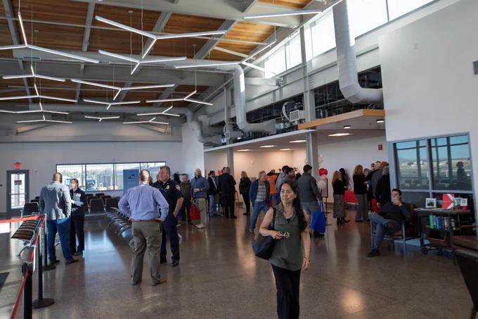 Interior of new Buchanan Field Airport Terminal in Concord, California.
