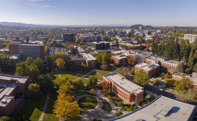 UO’s Eugene campus during fall.