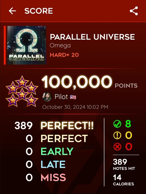 StepManiaX - Parallel Universe (Hard 20) - 100,000