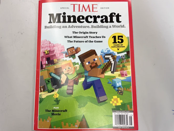 Time Magazine cover of Minecraft issue.