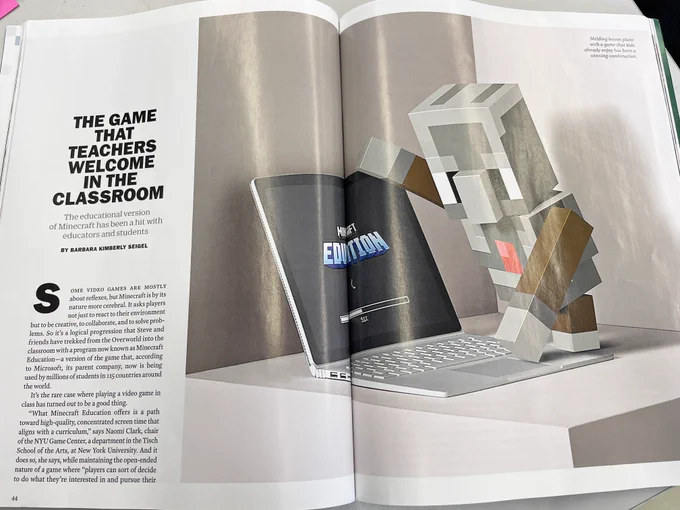 Time Magazine article about Minecraft Education.