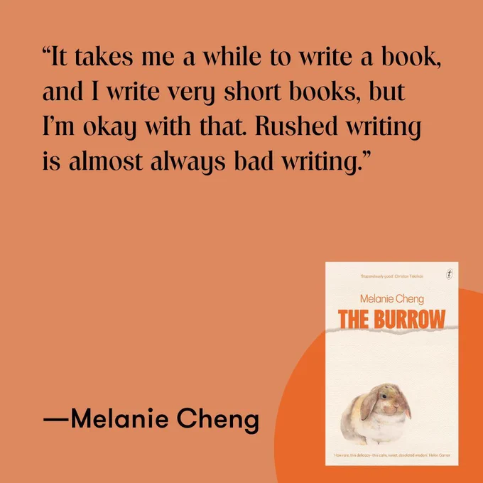 “It takes me a while to write a book, and I write very short books, but I’m okay with that. Rushed writing is almost always bad writing.”