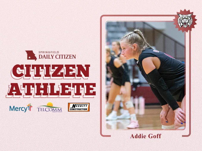 Logan-Rogersville volleyball player Addie Goff. Text on the image reads, "Springfield Daily Citizen Citizen Athelte."