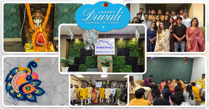 We at UnifyCloud wishing to all our valued customers, partners, and colleagues, may this Diwali bring you immense joy, prosperity, and success. As we celebrate the festival of lights, we are grateful for your continued support and collaboration. Let’s look forward to a bright future filled with growth, innovation, and new possibilities together.
Wishing you and your families a wonderful and prosperous Diwali!
