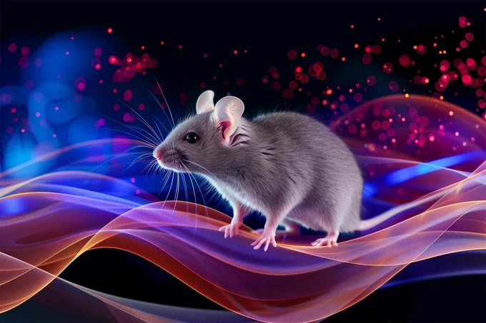 Rodent standing on soundwave