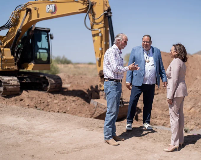 Vice President Harris visits a water infrastructure project in the Gila River Indian Community.
