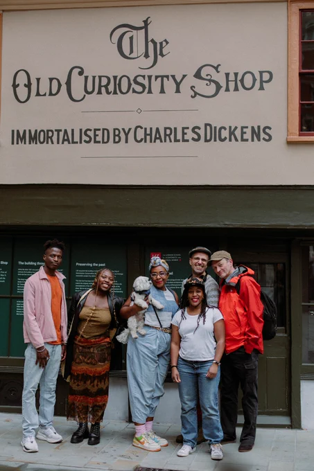 Natalie Ibu pictured with some of the cast for A Christmas Carol