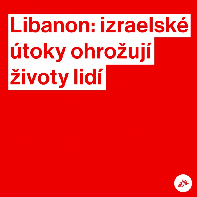 Text na obrázku: Libanon: izraelské útoky ohrožují životy lidí