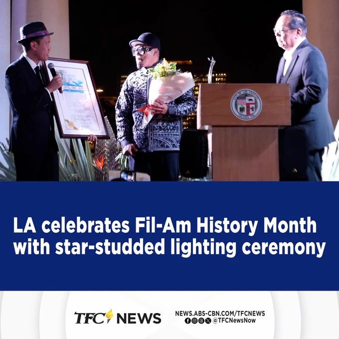 The City of Angels is beaming with Pinoy Pride as international music superstar Apl.de.ap led this year’s Filipino American History Month City Hall lighting ceremony.

Steve Angeles with the details.