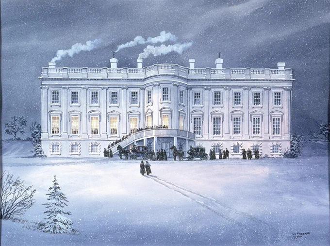 Depiction of the White House in 1800 (White House Historical Association)