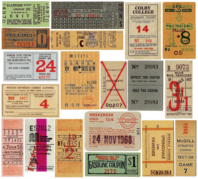 Dawn Cardona's collection of vintage tickets