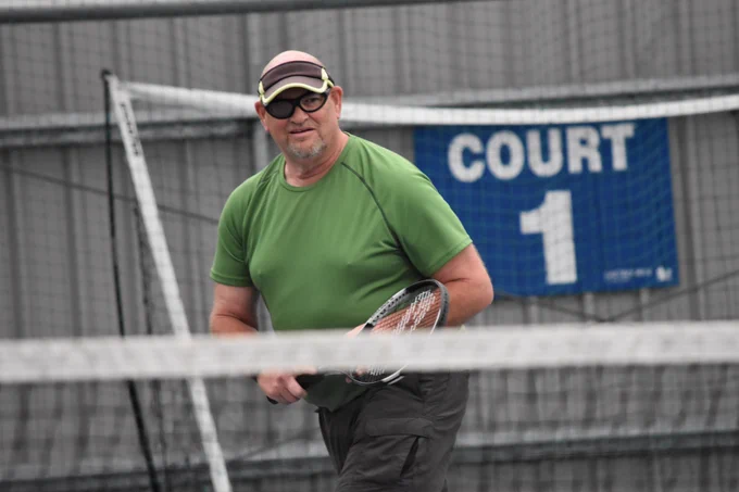 A visually impaired player mid-match at last year's event.