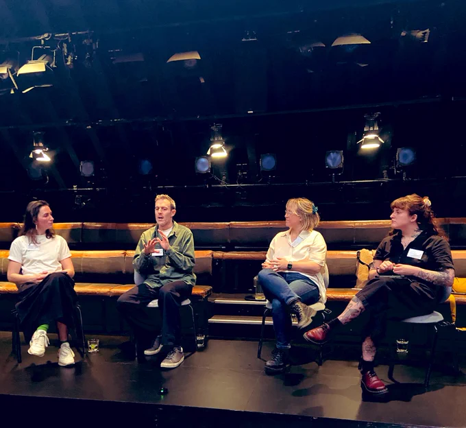 Panel of four people from house, Dante or Die and Stopgap Dance at The Royal Court