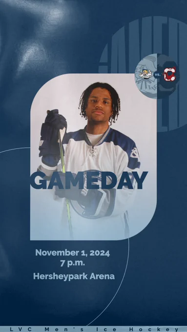 LVC Men's Ice Hockey gameday graphic vs. SUNY Cortland
