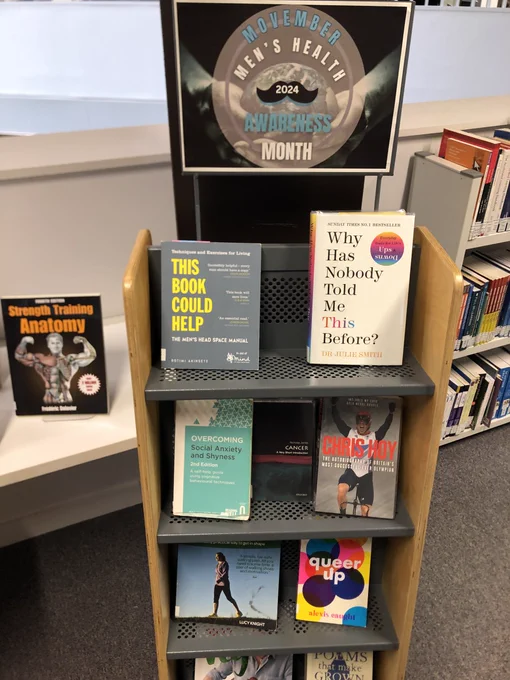 Photograph of the Men's Health Awareness Month display at City Library.