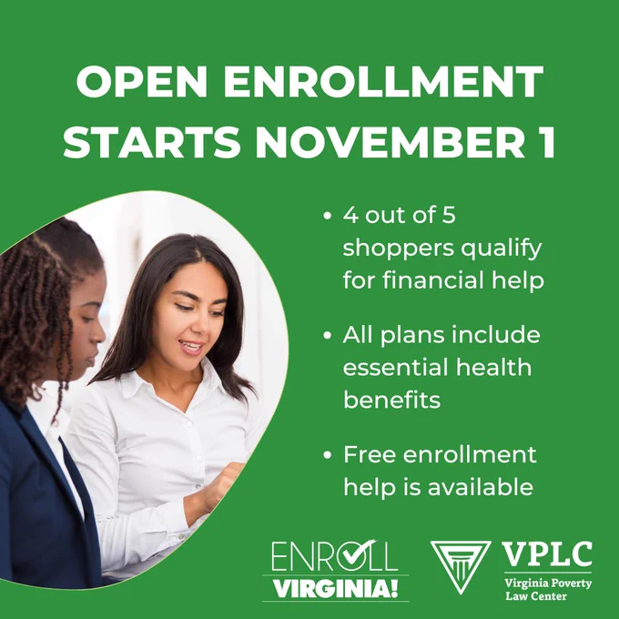 "Open Enrollment Starts November 1 
- 4 out of 5 shoppers qualify for financial help
- All plans include essential health benefits 
- Free enrollment help is available" 
