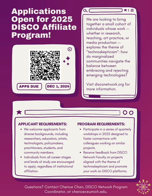 Promotional flyer for the 2025 DISCO Affiliate Program with details on application requirements and deadlines.