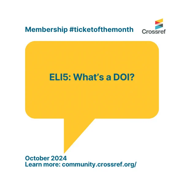 Membership ticket of the month October 2024 Crossref