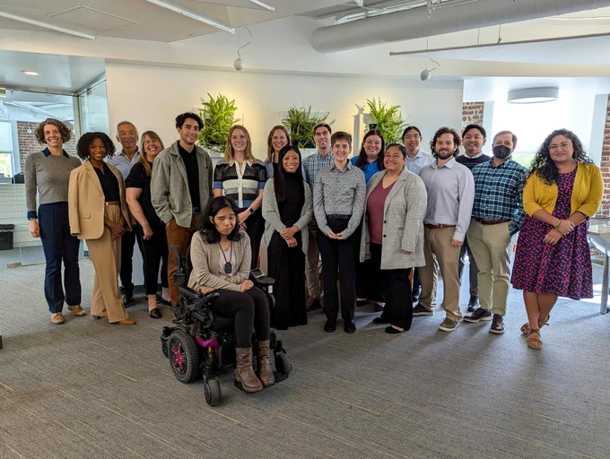 Fellows pose together for a group photo in the CCST offices