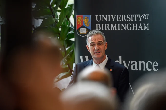 Peter Kyle delivers speech at the University of Birmingham.