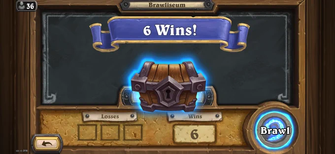 6-0 wins Tavern Brawl pop-up screenshot