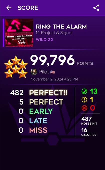 StepManiaX - Ring The Alarm (Wild 22) - 99,796 (5p 1y)