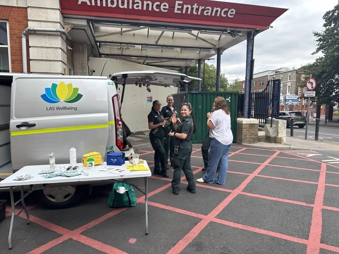 LAS well-being truck at a London hospital.