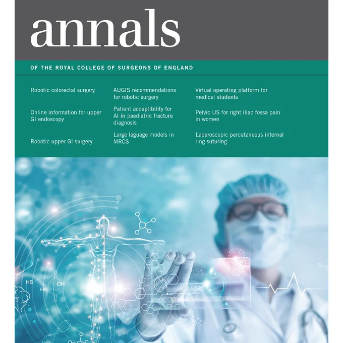 The cover of the Annals, featuring a surgeon in a futuristic landscape holding what might be a clear slide or a screen.