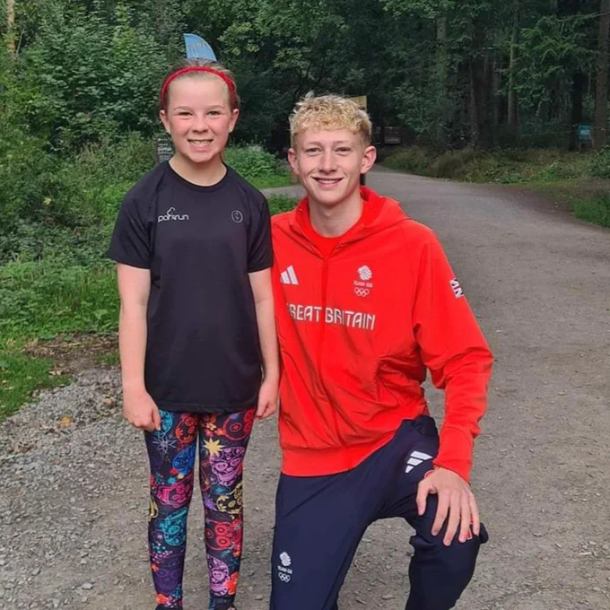 Image of  Charlie Brown and a junior parkrunner