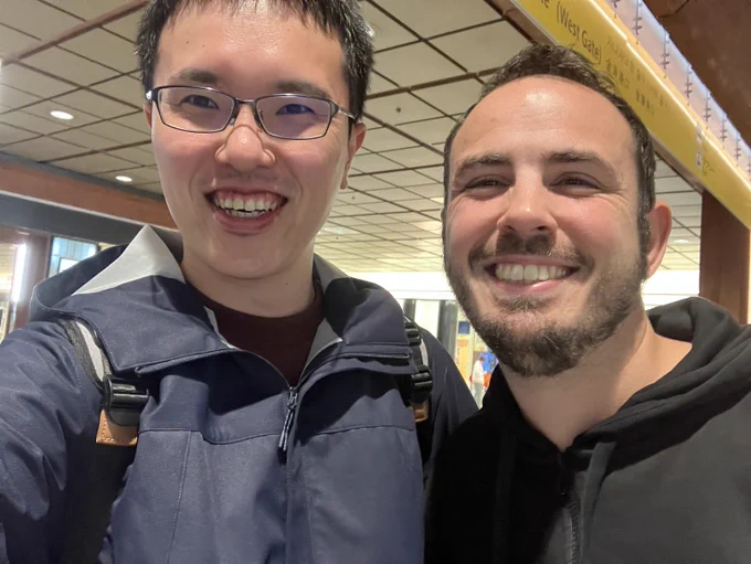 Tetsuya and Michaël at Kanazawa Station