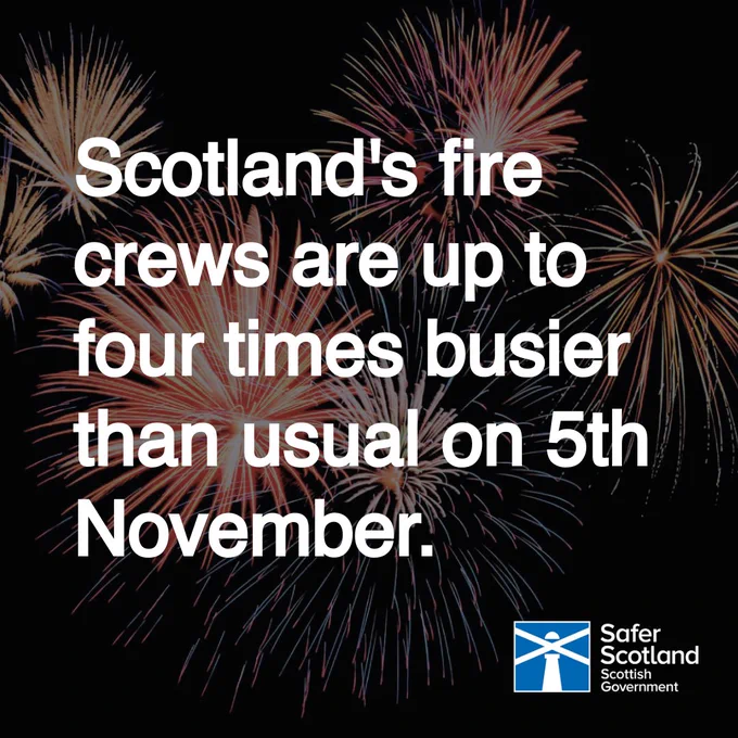 Scotland's fire crews are up to four times busier than usual on 5th November.