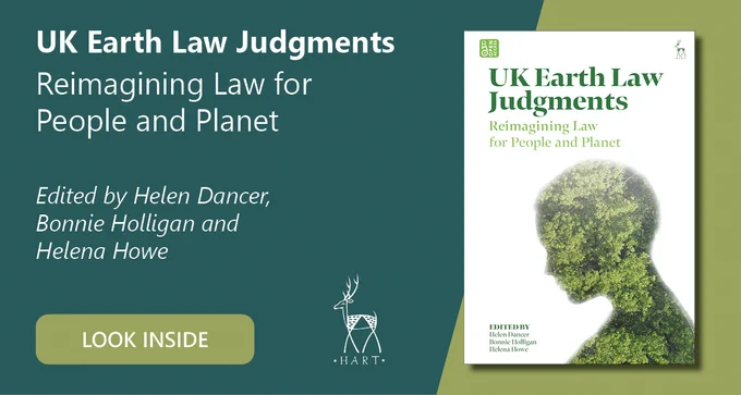 Banner showing the cover image of 'UK Earth Law Judgments' as well as a 'look inside' button.