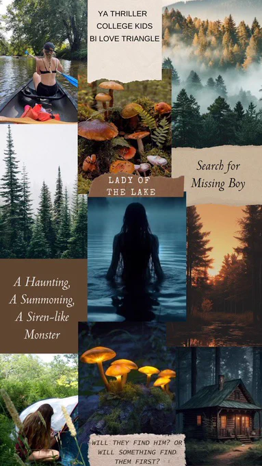 Creepy lake moodboard