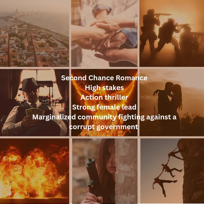 Collage of photos for mood board of novel.