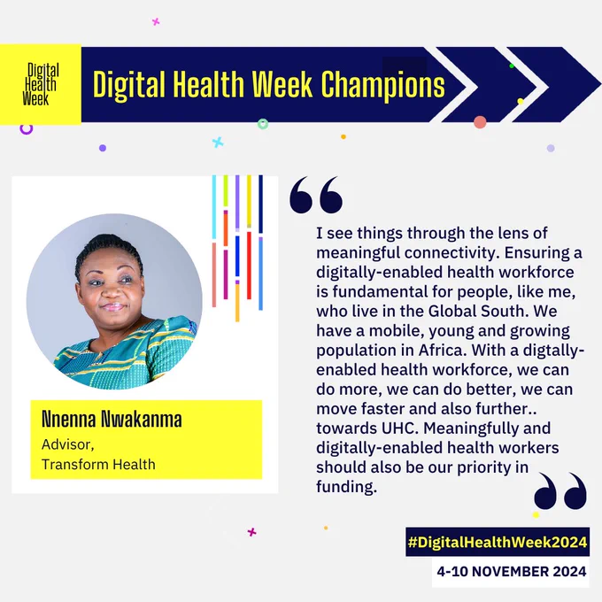 Digital Health week 2024 poster in English.  Nnenna