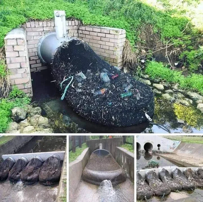 The Australian city of Kwinana has designed a simple and cost-effective solution to deal with the discharge of waste from drainage systems. The town has put nets on the outlet of drainage pipes.

These nets stop waste and pollutants from leaving the sewers, preventing garbage transported by rain waters from contaminating the town’s local water reserve. It is a simple filtering system and it works like a charm.

The city reported that in just six months it collected 370 kilograms (815 pounds) of garbage from two locations where the nets are installed. The collected debris is then separated and all recyclable materials are taken to a recycling center which processes biodegradable waste and turns it into fertilizer.
